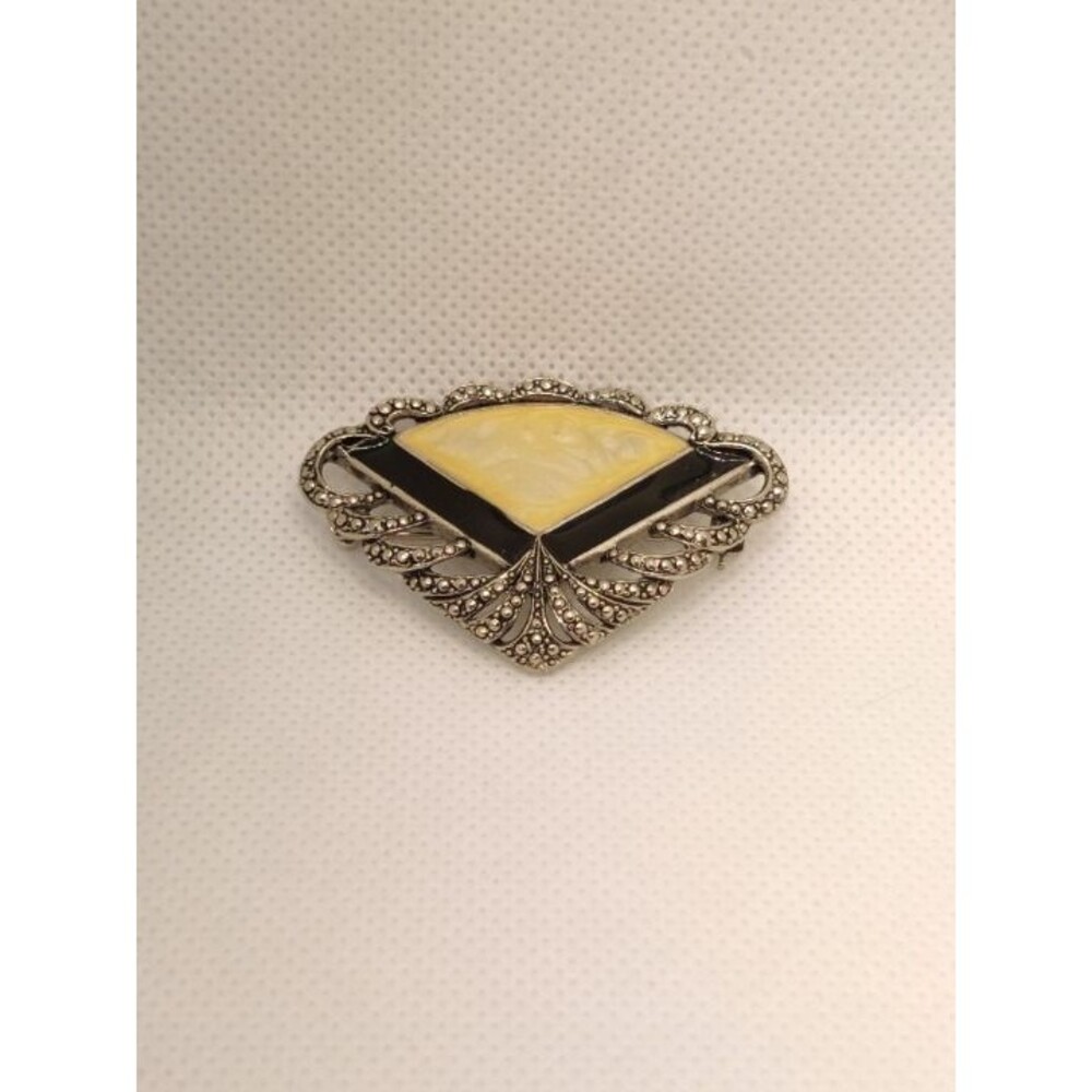 Art Deco Faux Marcasite Vintage Pin